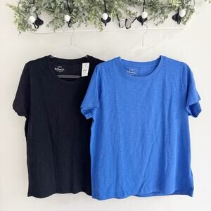 Bundle J. Crew Girlfriend Tee Black/blue Large New KD